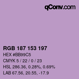 Farbcode: RGB 187 153 197 | qconv.com