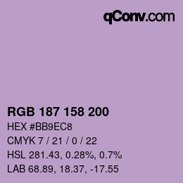 Farbcode: RGB 187 158 200 | qconv.com