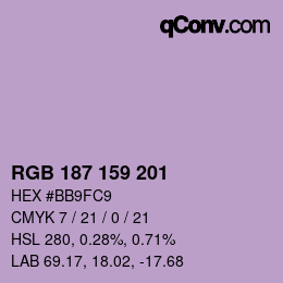 Farbcode: RGB 187 159 201 | qconv.com