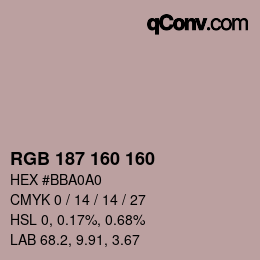 Color code: RGB 187 160 160 | qconv.com