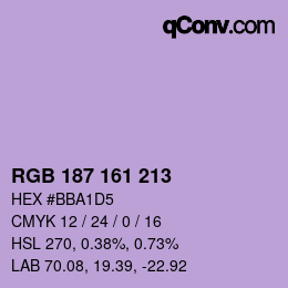 Color code: RGB 187 161 213 | qconv.com