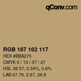 カラーコード: RGB 187 162 117 | qconv.com