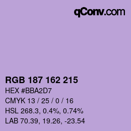 Color code: RGB 187 162 215 | qconv.com