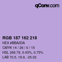カラーコード: RGB 187 162 218 | qconv.com