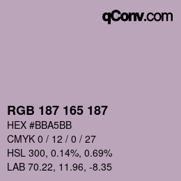 Color code: RGB 187 165 187 | qconv.com