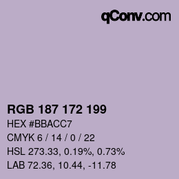 Color code: RGB 187 172 199 | qconv.com