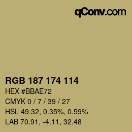 Código de color: RGB 187 174 114 | qconv.com