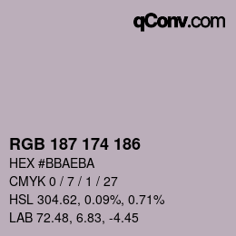 Color code: RGB 187 174 186 | qconv.com