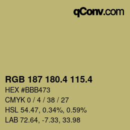 カラーコード: RGB 187 180.4 115.4 | qconv.com