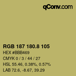 Color code: RGB 187 180.8 105 | qconv.com