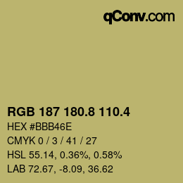 カラーコード: RGB 187 180.8 110.4 | qconv.com