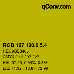 カラーコード: RGB 187 180.8 5.4 | qconv.com