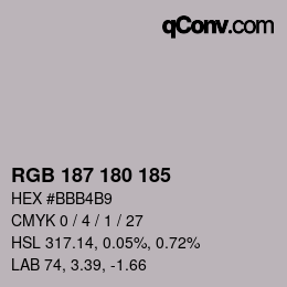 颜色代码: RGB 187 180 185 | qconv.com