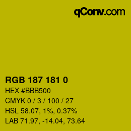Farbcode: RGB 187 181 0 | qconv.com
