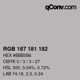 Código de color: RGB 187 181 182 | qconv.com