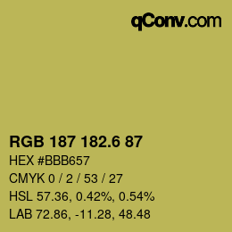 カラーコード: RGB 187 182.6 87 | qconv.com