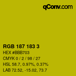 Color code: RGB 187 183 3 | qconv.com