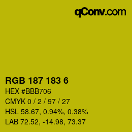 Color code: RGB 187 183 6 | qconv.com