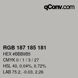 Código de color: RGB 187 185 181 | qconv.com