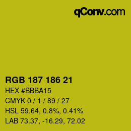 Color code: RGB 187 186 21 | qconv.com