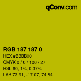 Color code: RGB 187 187 0 | qconv.com