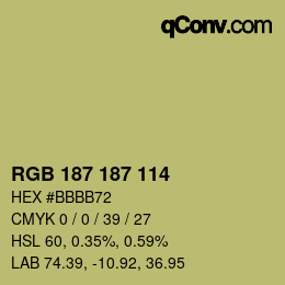 Color code: RGB 187 187 114 | qconv.com