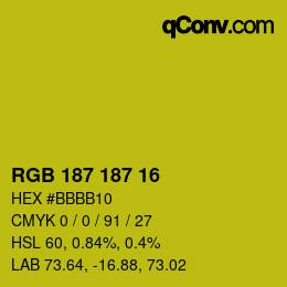 Color code: RGB 187 187 16 | qconv.com
