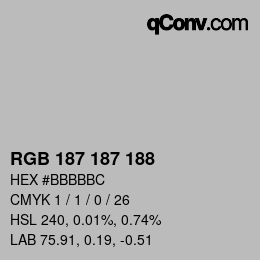 Color code: RGB 187 187 188 | qconv.com