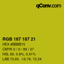 Color code: RGB 187 187 21 | qconv.com