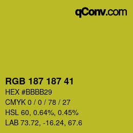 Color code: RGB 187 187 41 | qconv.com