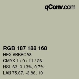 Color code: RGB 187 188 168 | qconv.com