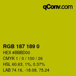 カラーコード: RGB 187 189 0 | qconv.com