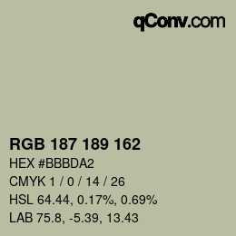 Color code: RGB 187 189 162 | qconv.com