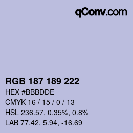 Color code: RGB 187 189 222 | qconv.com