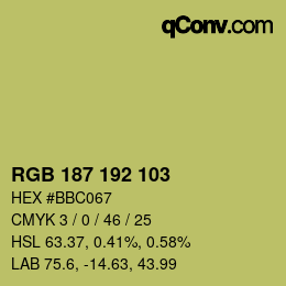 颜色代码: RGB 187 192 103 | qconv.com