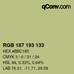 Farbcode: RGB 187 193 133 | qconv.com