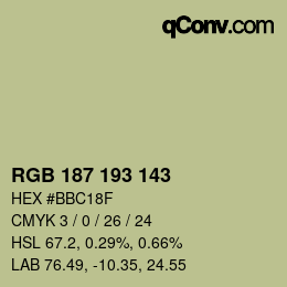 Código de color: RGB 187 193 143 | qconv.com