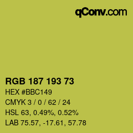 カラーコード: RGB 187 193 73 | qconv.com