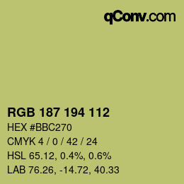 颜色代码: RGB 187 194 112 | qconv.com