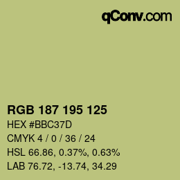Farbcode: RGB 187 195 125 | qconv.com