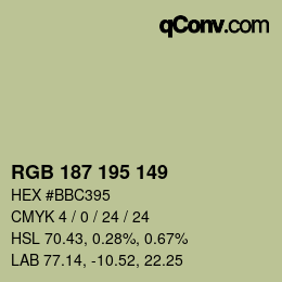 カラーコード: RGB 187 195 149 | qconv.com