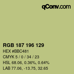 カラーコード: RGB 187 196 129 | qconv.com