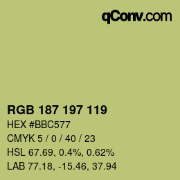 Código de color: RGB 187 197 119 | qconv.com