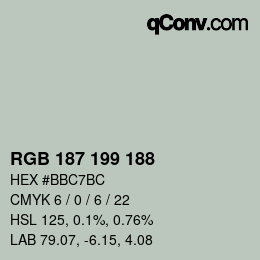 Color code: RGB 187 199 188 | qconv.com