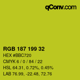 カラーコード: RGB 187 199 32 | qconv.com