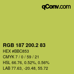 カラーコード: RGB 187 200.2 83 | qconv.com