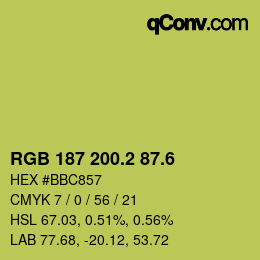 カラーコード: RGB 187 200.2 87.6 | qconv.com