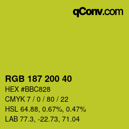 Farbcode: RGB 187 200 40 | qconv.com