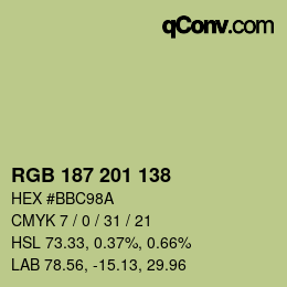 Farbcode: RGB 187 201 138 | qconv.com
