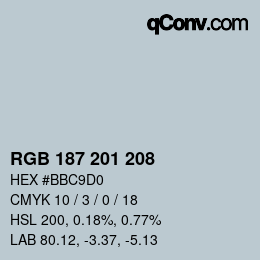 Farbcode: RGB 187 201 208 | qconv.com